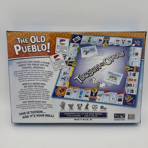 Tucson Board Game Tombstone Wildcats U OF A Arizona Monopoly Tucson Opoly Sealed - Picture 2 of 7